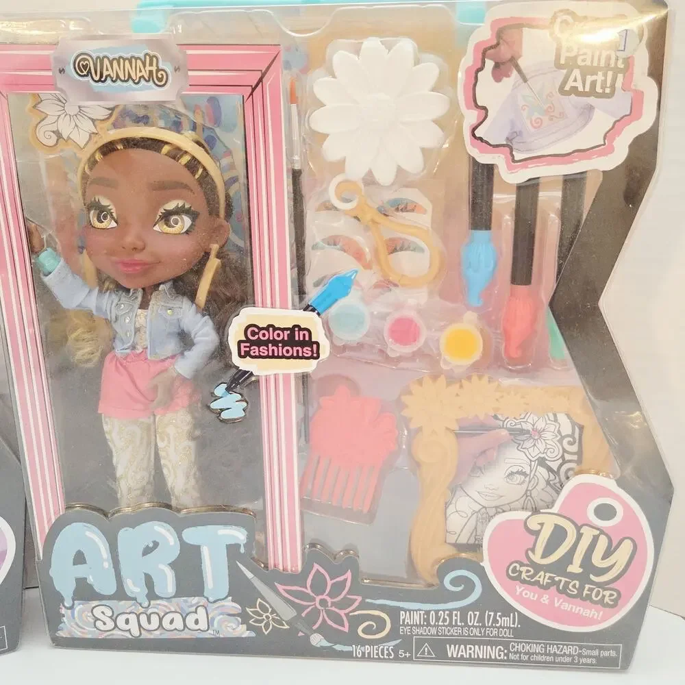 Art Squad Dolls Layla Serena DIY Create Paint Art Fashion Dolls NEW Sealed Lot